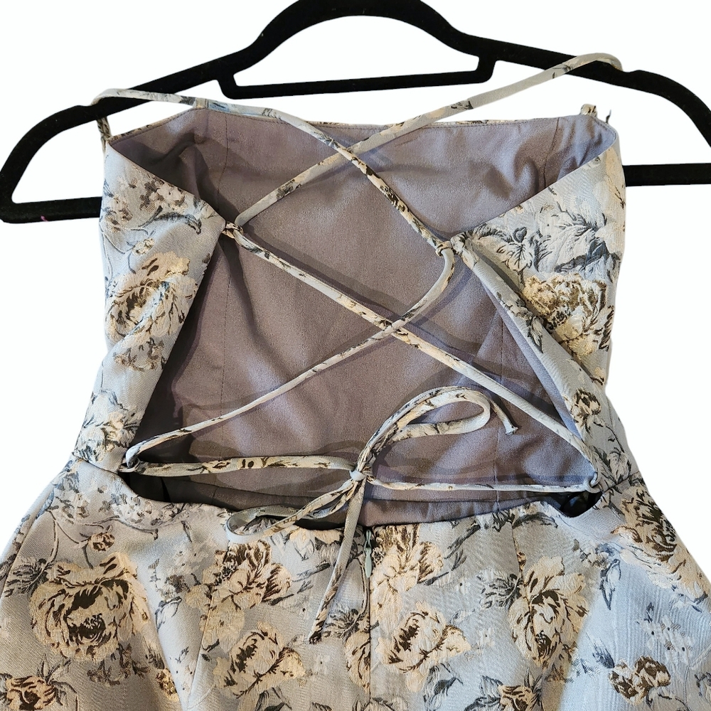 Wayf Cross Tie-Back Mini Dress - Blue Floral - Picture 4 of 4